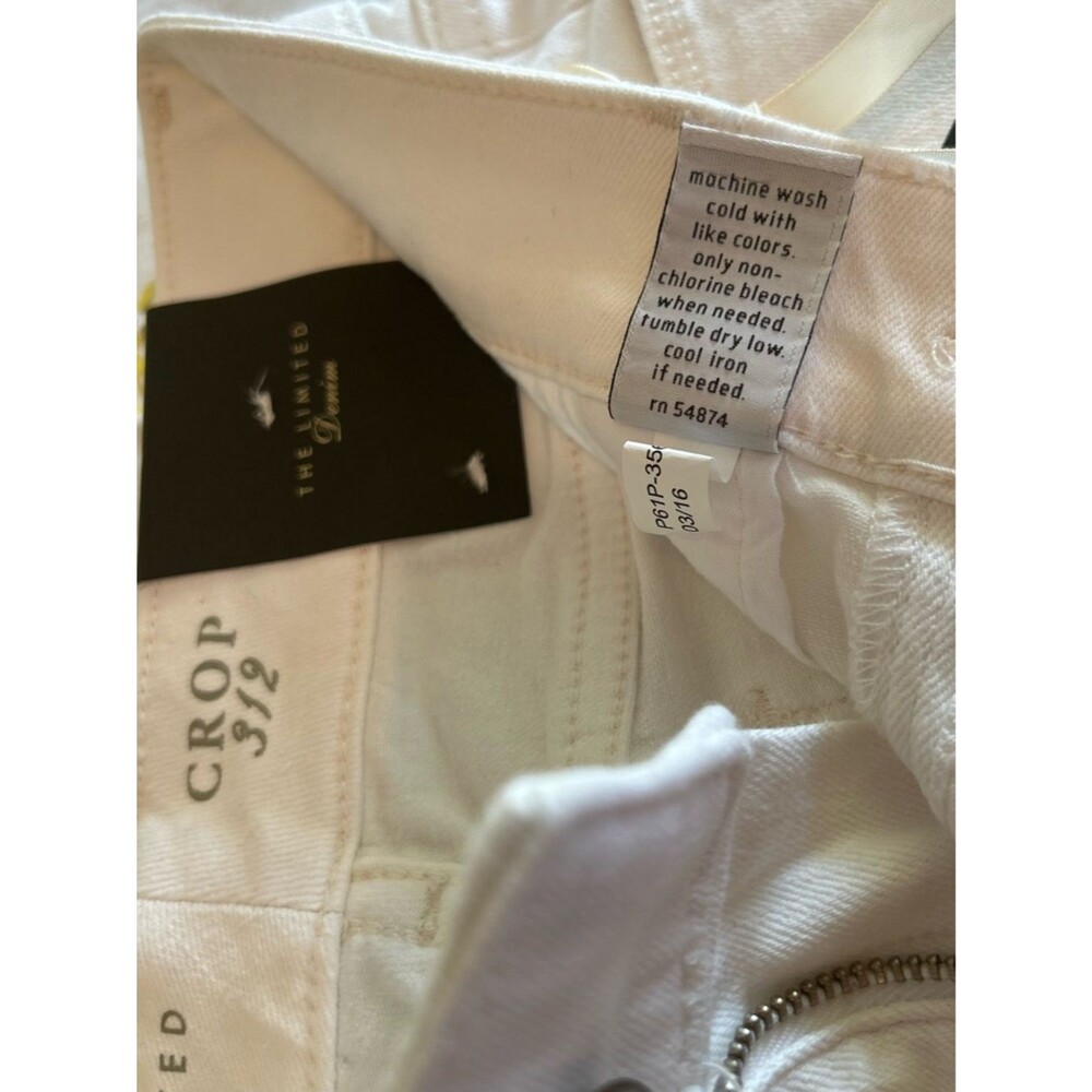 THE LIMITED White Capri Crop Jeans – Slim Mid‑Rise Stretch Denim – NWT Size 00 - Picture 6 of 9